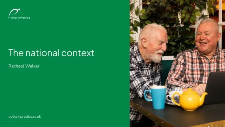 Two men drinking and working