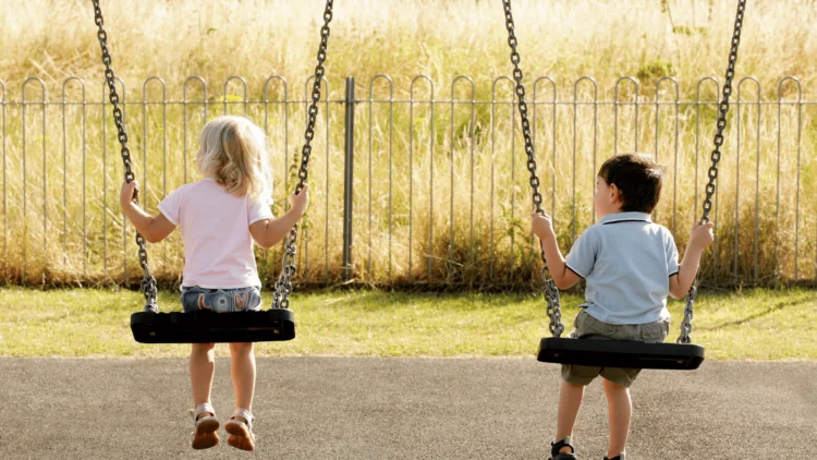Kids On a swing